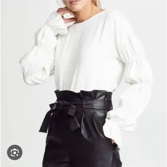 Amanda Uprichard Schmidt Puff Smocked Long Sleeve Blouse - Picture 8 of 8